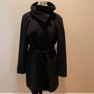 GAP black wool trench coat size XL